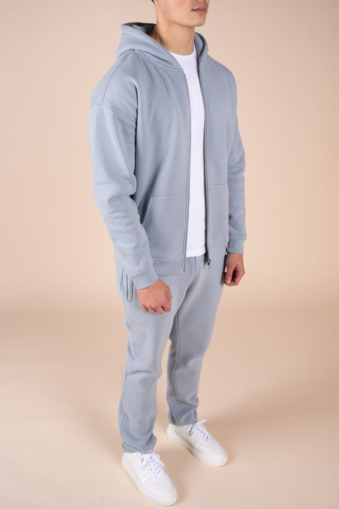 Premium Luxe Zip Up Hoody - Powder Blue